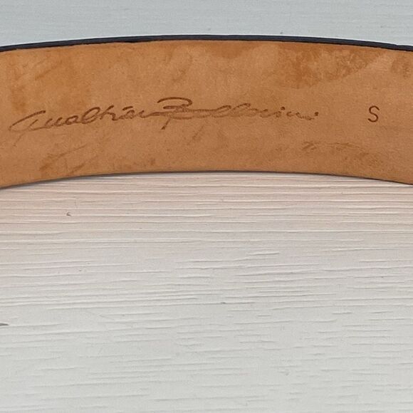 Qualheim Bollorini Italy Black Genuine Leather Bubble Glass Belt Size Small - Picture 6 of 14